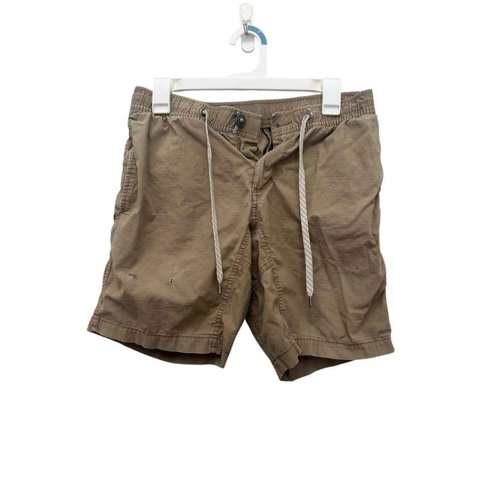 Vuori Men's Ripstop Shorts Brown Size M (FITS SMALL/MEDIUM) Distressed Flaws